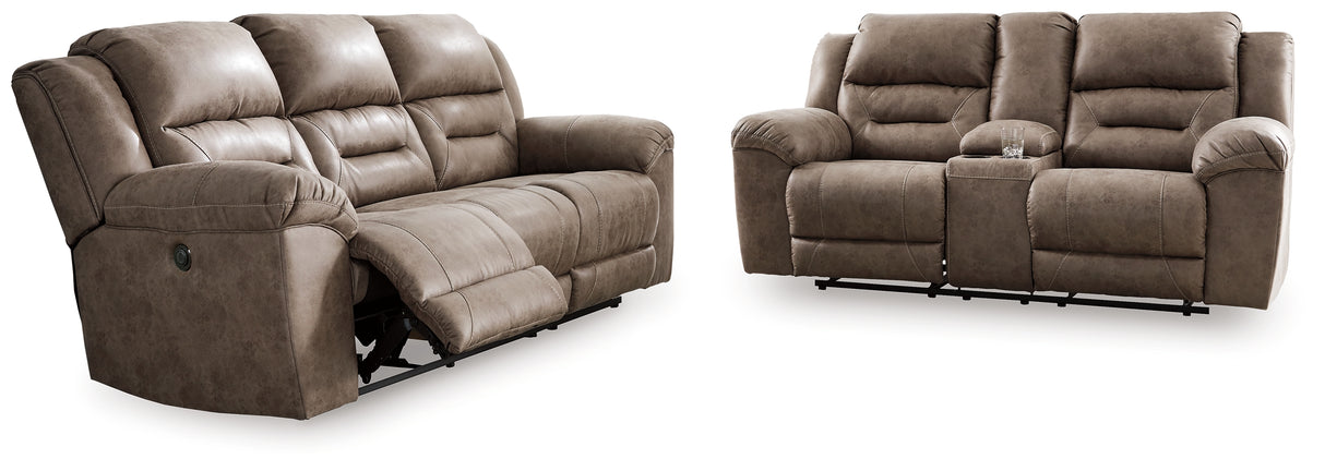 Furniture City Houma - Ashley Furniture - Stoneland Power Reclining Sofa and Loveseat - Power Reclining Sofa and Loveseat / Fossil - 39905U3