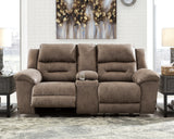 Furniture City Houma - Ashley Furniture - Stoneland Living Room - DBL REC PWR Loveseat w/Console / Fossil - 3990596