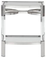 Chaseton - Accent Table - Clear / Silver Finish