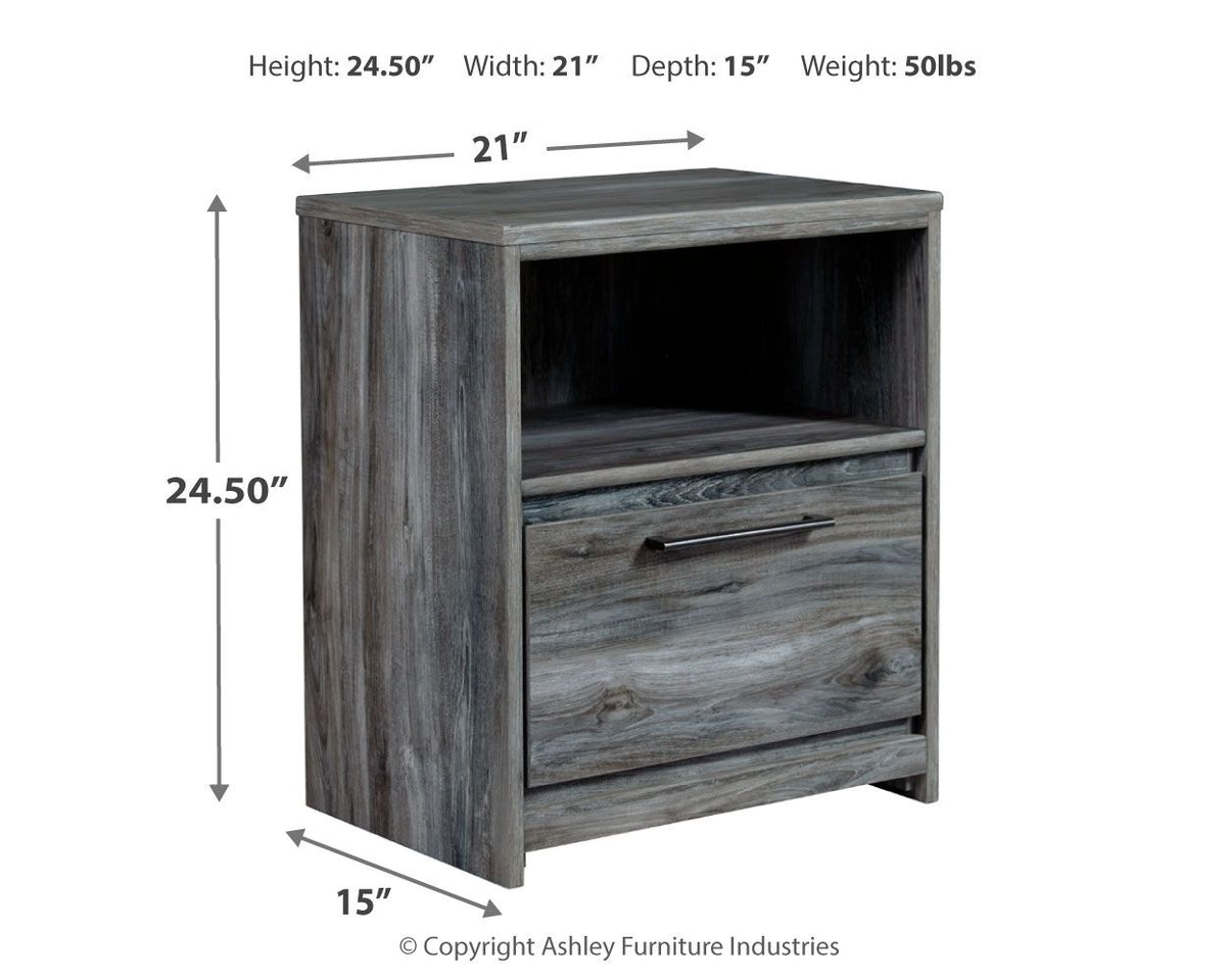 Baystorm - One Drawer Night Stand - Gray