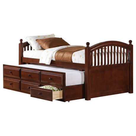 Furniture City Houma - Coaster - Norwood 3-drawer Twin Bed with Captains Trundle Chestnut - 400381T