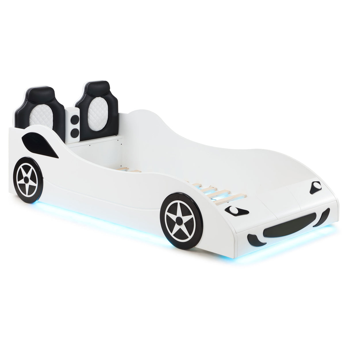 Furniture City Houma - Coaster - Cruiser Wood Twin LED Race Car Bed White - 400477