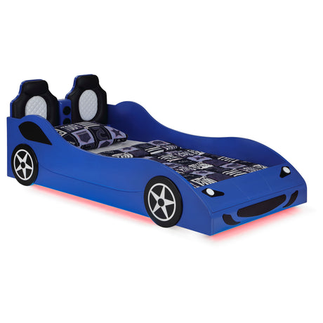 Furniture City Houma - Coaster - Cruiser Wood Twin LED Race Car Bed and 7-inch Mattress Blue - 400478-SM