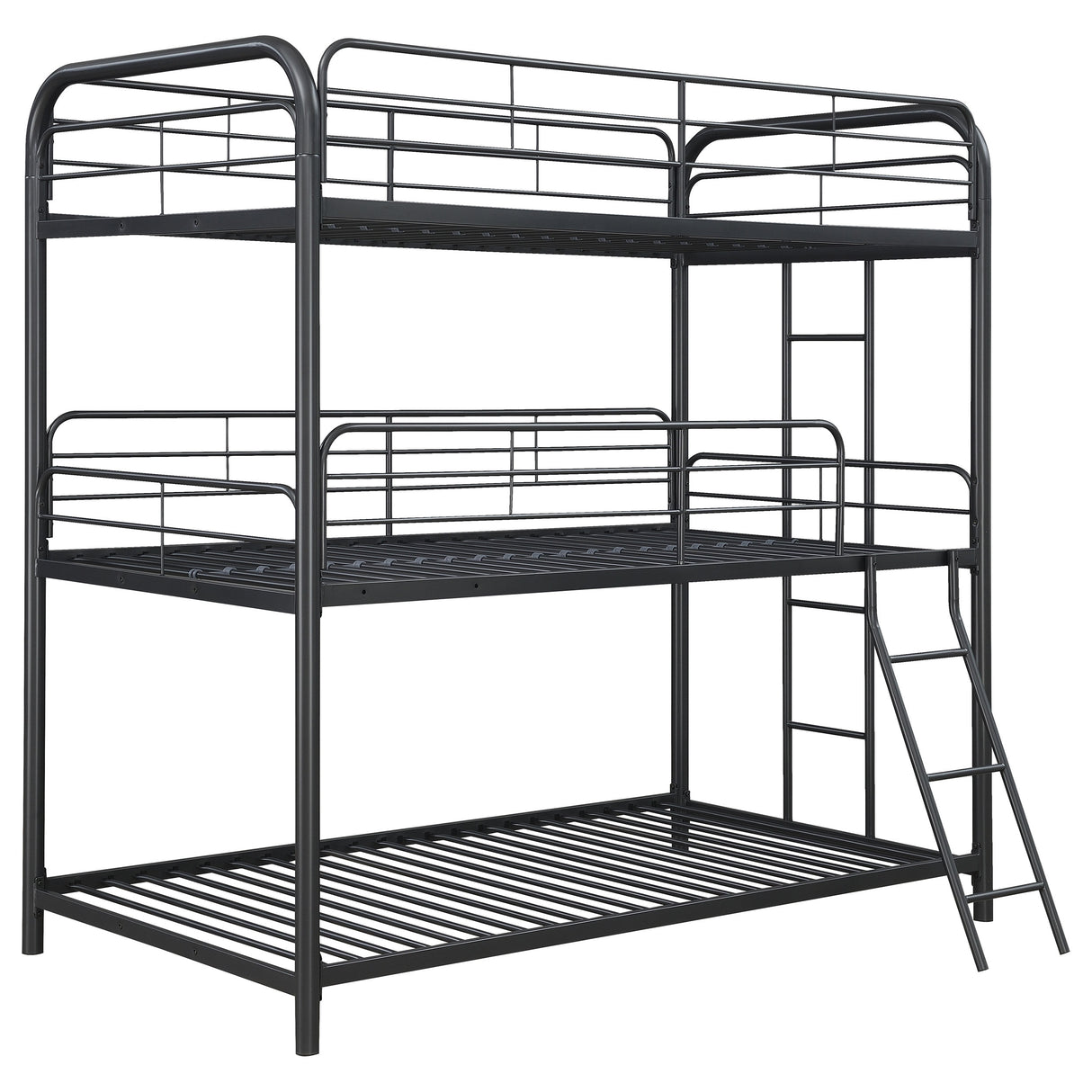 Furniture City Houma - Coaster - Garner Metal Twin Triple Bunk Bed Gunmetal - 400777