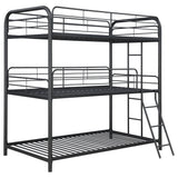 Furniture City Houma - Coaster - Garner Metal Twin Triple Bunk Bed Gunmetal - 400777