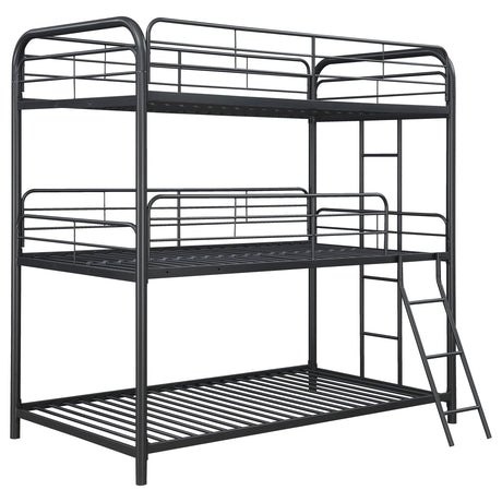 Furniture City Houma - Coaster - Garner Metal Twin Triple Bunk Bed Gunmetal - 400777