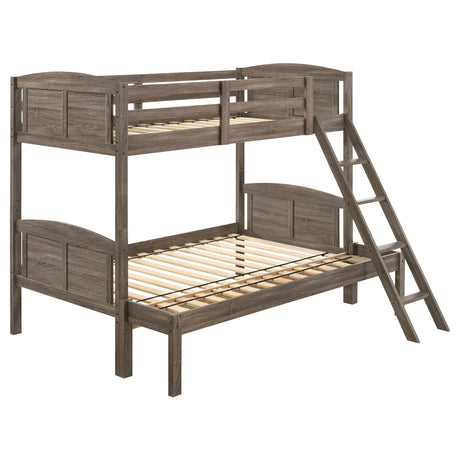 Furniture City Houma - Coaster - Flynn Wood Twin Over Full Bunk Bed Weathered Brown - 400809