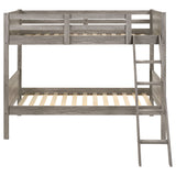 Ryder Wood Twin Over Twin Bunk Bed Weathered Taupe