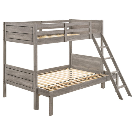 Furniture City Houma - Coaster - Ryder Wood Twin Over Full Bunk Bed Weathered Taupe - 400819