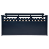 Carlsbad Wood Twin Captains Bed With Trundle Navy Blue