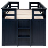Carlsbad Wood Twin Captains Bed With Trundle Navy Blue