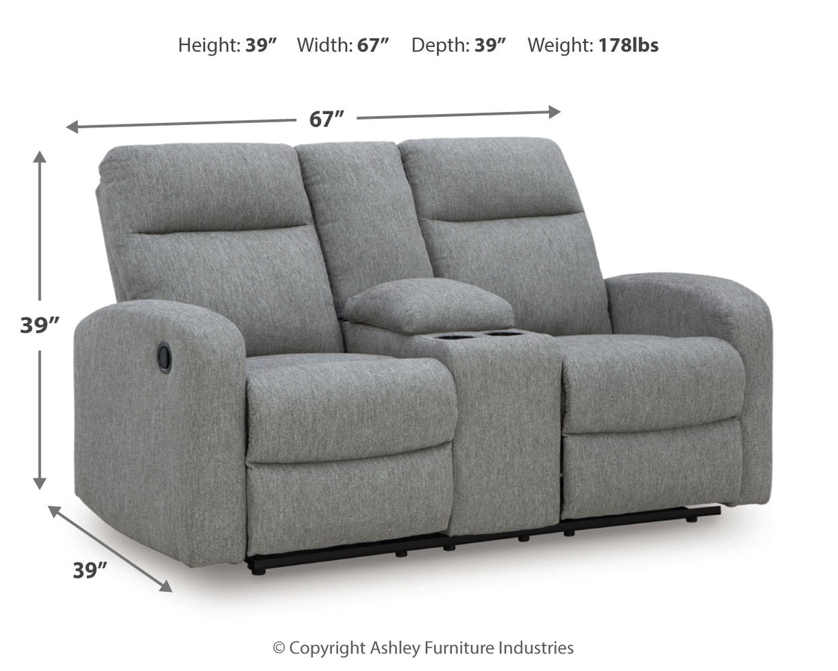 Gauntlet Reclining Loveseat with Console