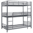 Furniture City Houma - Coaster - Maynard Metal Twin Triple Bunk Bed Gunmetal - 422670