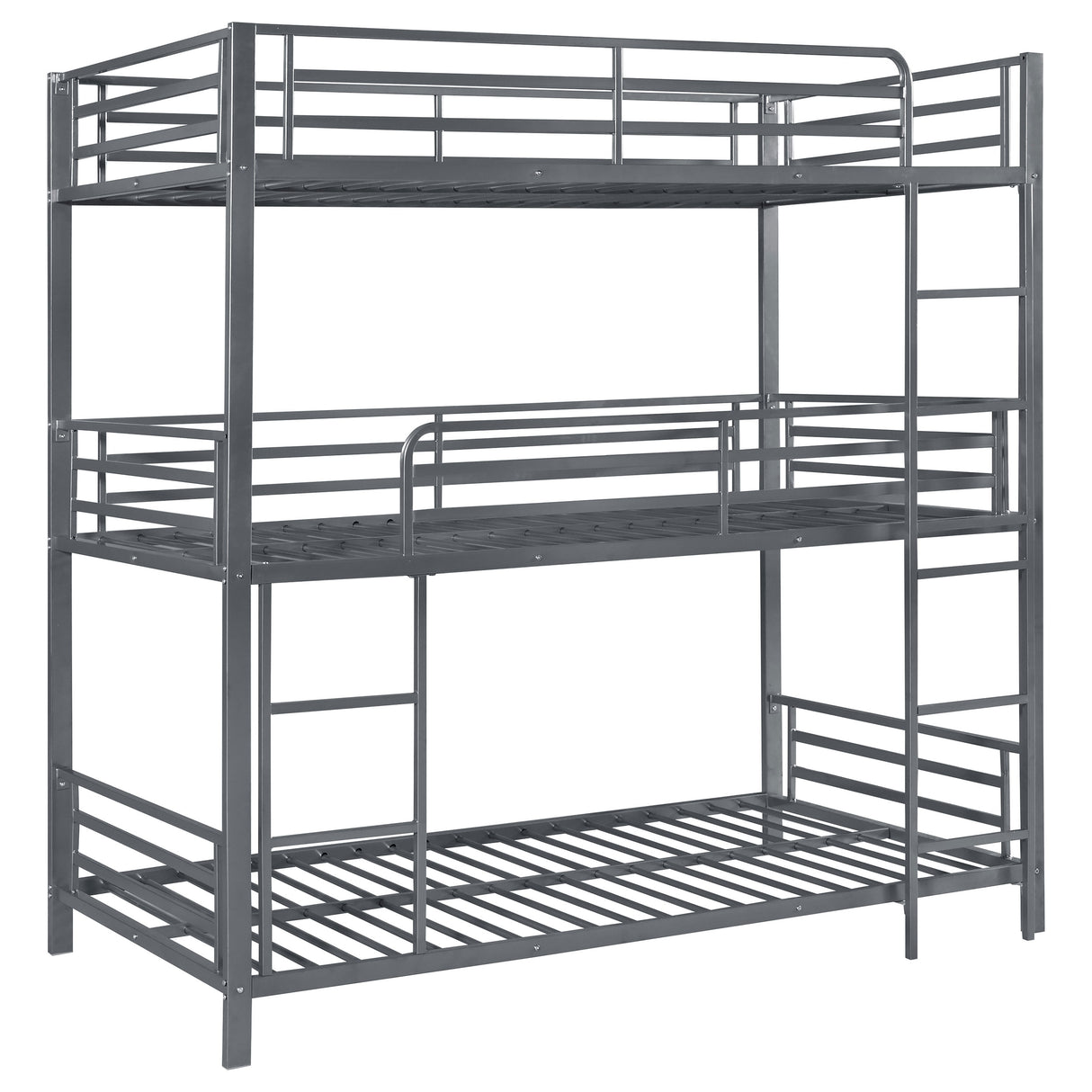 Furniture City Houma - Coaster - Maynard Metal Twin Triple Bunk Bed Gunmetal - 422670