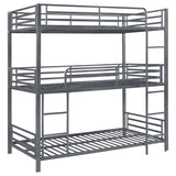 Furniture City Houma - Coaster - Maynard Metal Twin Triple Bunk Bed Gunmetal - 422670