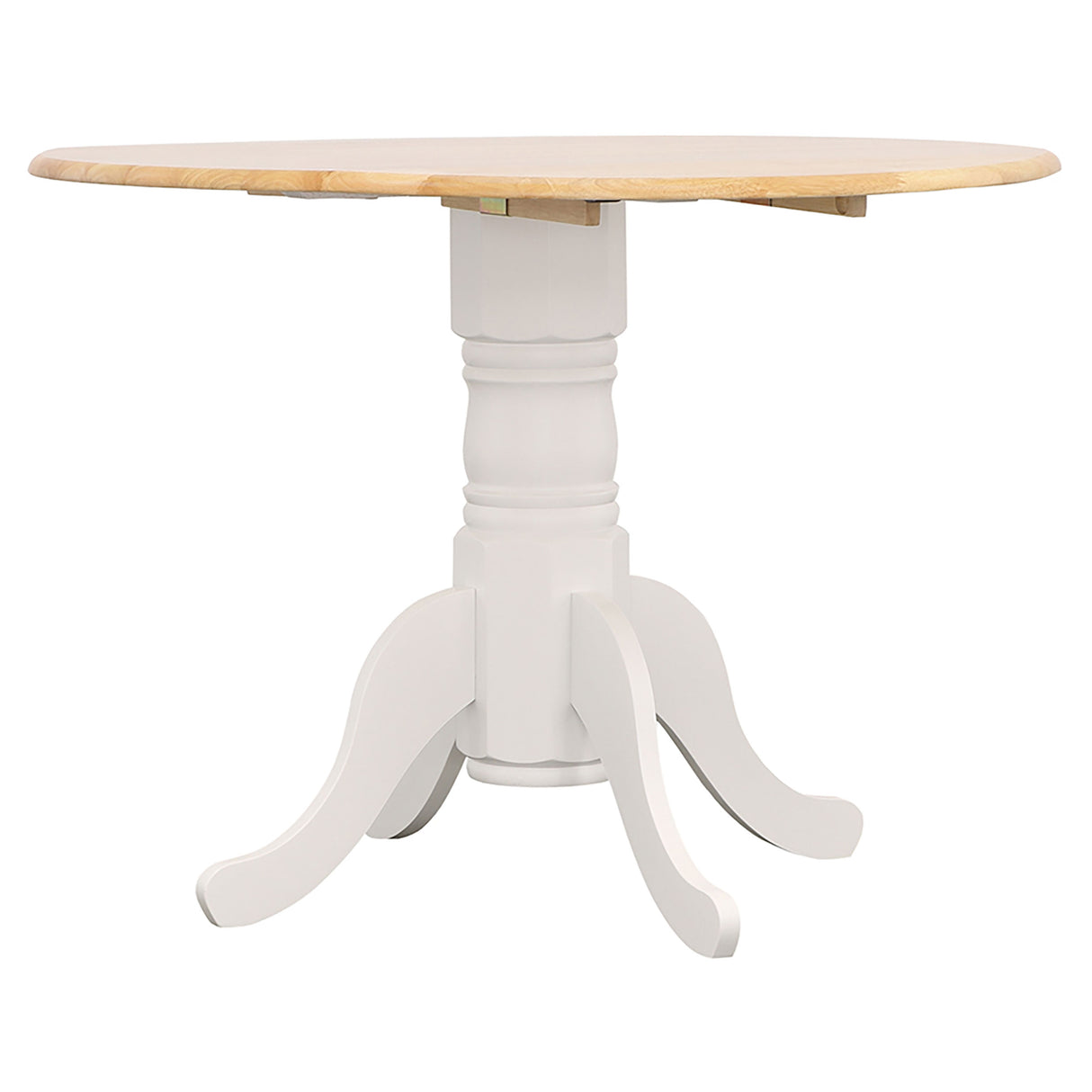 Furniture City Houma - Coaster - Allison Round 40-inch Drop Leaf Extension Dining Table White - 4241