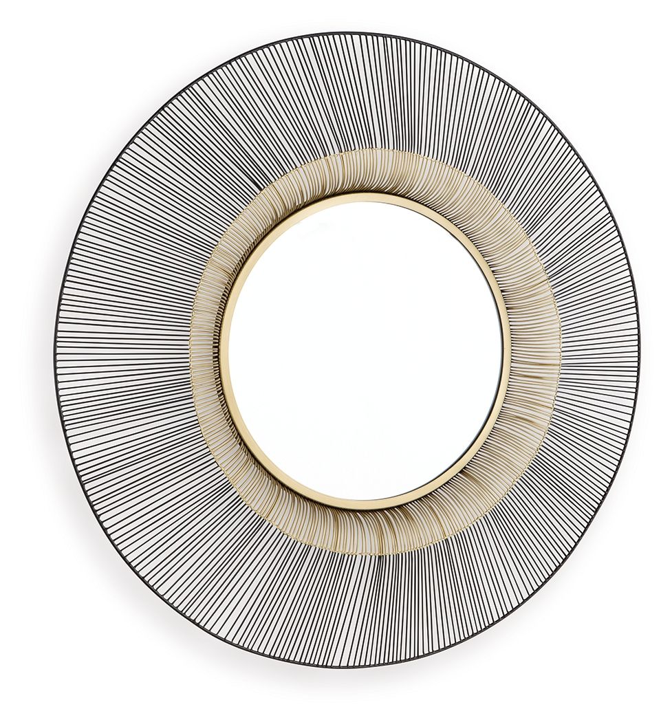 Dallmen - Accent Mirror - Black / Gold Finish