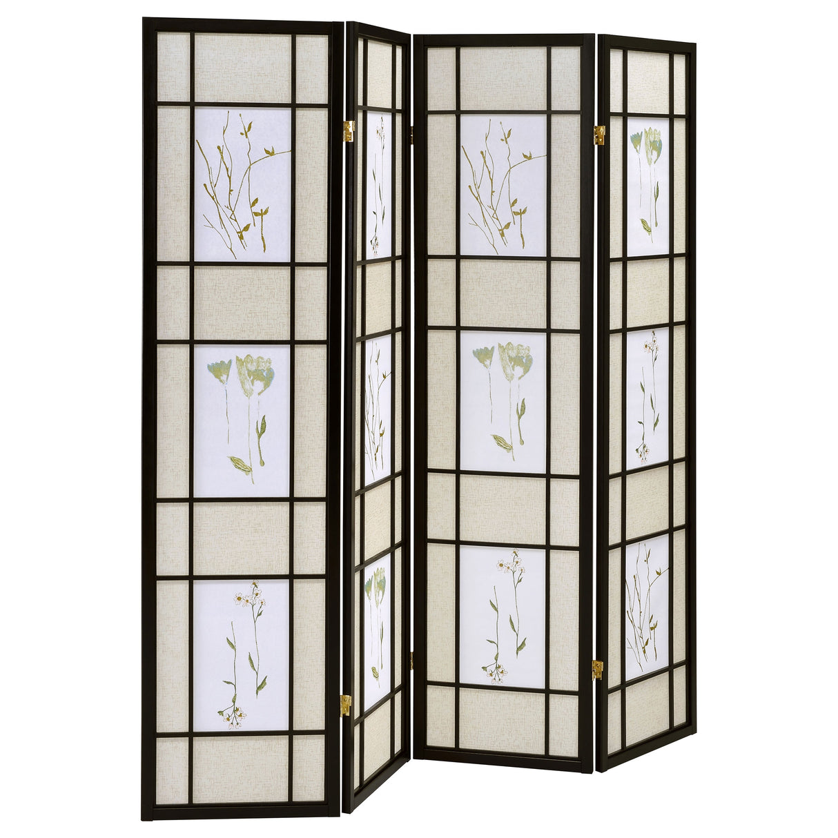 Furniture City Houma - Coaster - Catabella 4-Panel Room Divider Folding Shoji Screen Floral - 4407