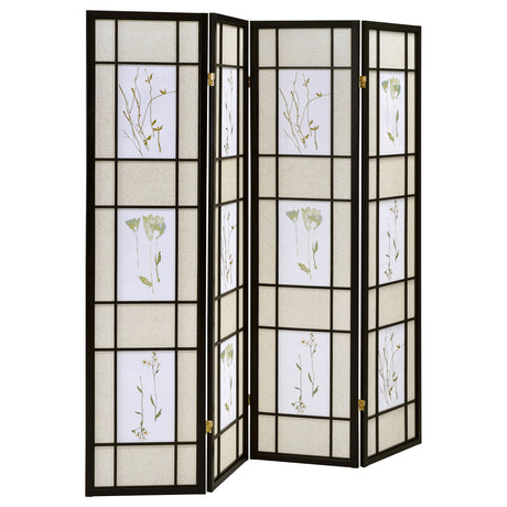 Furniture City Houma - Coaster - Catabella 4-Panel Room Divider Folding Shoji Screen Floral - 4407