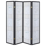 Catabella 4-Panel Room Divider Folding Shoji Screen Floral