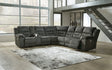 Furniture City Houma - Ashley Furniture - Nettington 4-Piece Power Reclining Sectional - 4-Piece Power Reclining Sectional / Smoke - 44101S3