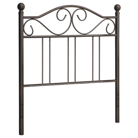 Furniture City Houma - Coaster - Ellis Metal Twin Open Frame Headboard Dark Bronze - 450103T