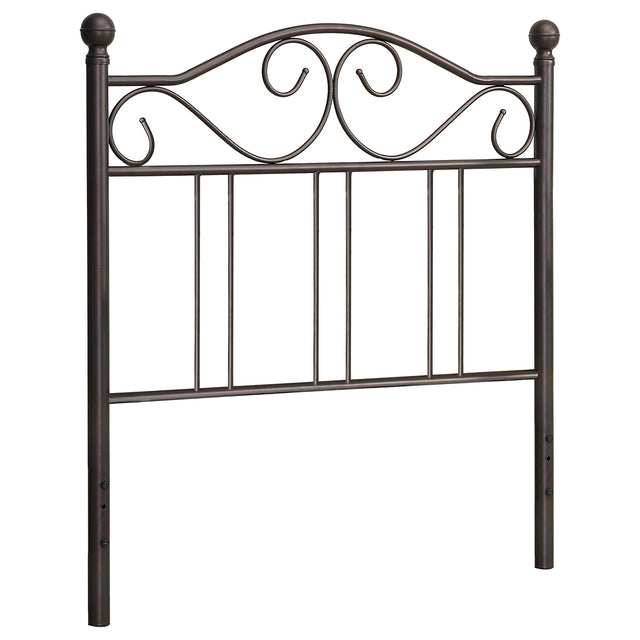 Furniture City Houma - Coaster - Ellis Metal Twin Open Frame Headboard Dark Bronze - 450103T