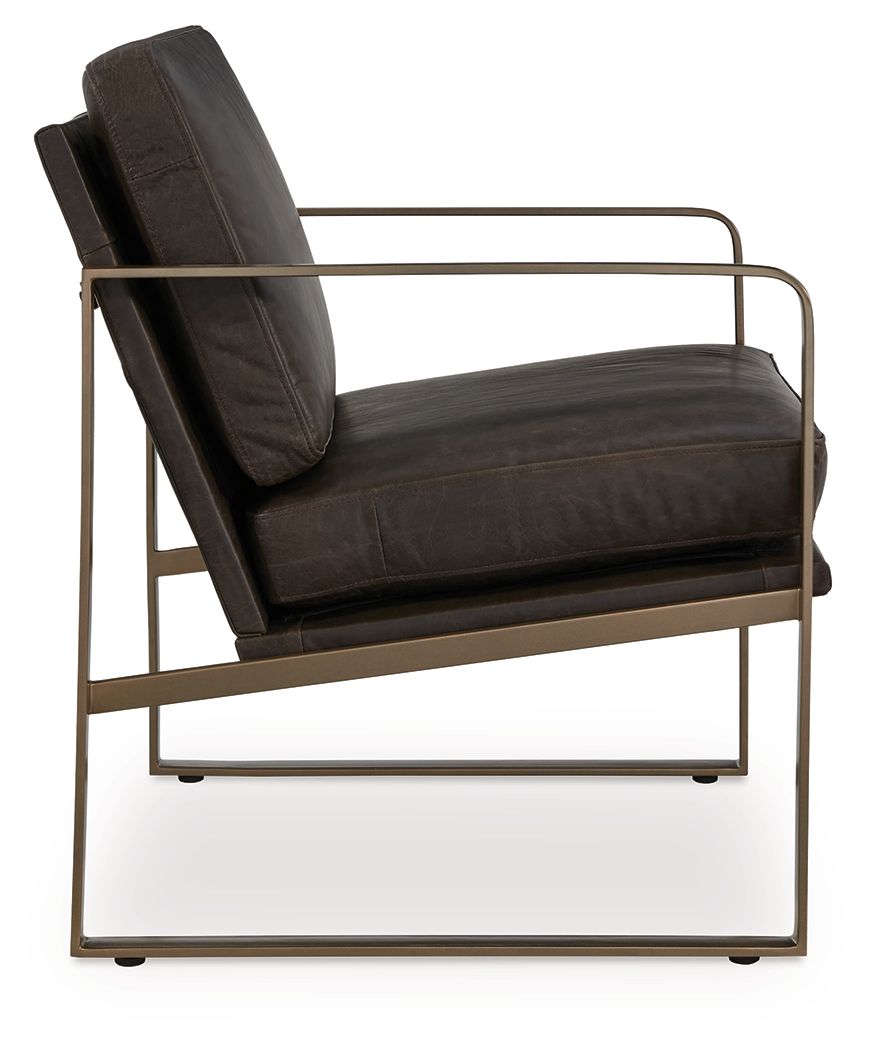 Bradett - Accent Chair - Dark Brown / Gold Finish