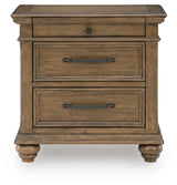 Karallin - Three Drawer Night Stand - Medium Brown
