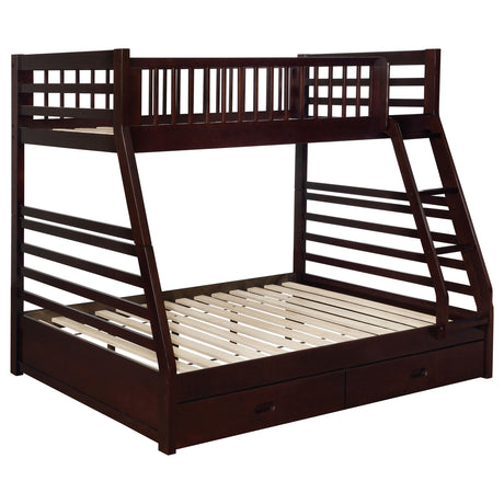 Furniture City Houma - Coaster - Ashton 2-drawer Wood Twin Over Full Bunk Bed Cappuccino - 460184