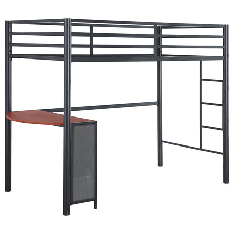 Furniture City Houma - Coaster - Fisher Twin Workstation Loft Bed Gunmetal - 460229