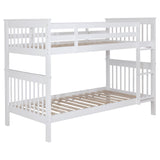 Furniture City Houma - Coaster - Chapman Wood Twin Over Twin Bunk Bed White - 460244N