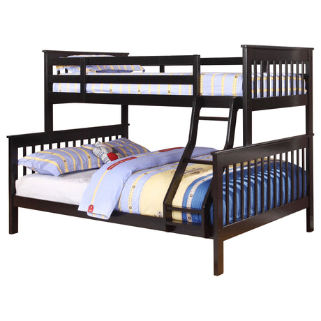Furniture City Houma - Coaster - Chapman Wood Twin Over Full Bunk Bed Black - 460259