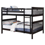 Furniture City Houma - Coaster - Chapman Wood Full Over Full Bunk Bed Black - 460359