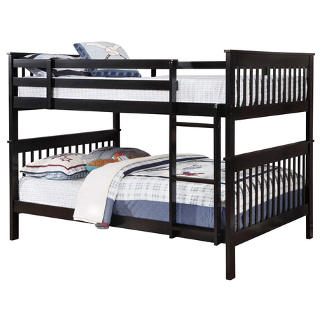 Furniture City Houma - Coaster - Chapman Wood Full Over Full Bunk Bed Black - 460359