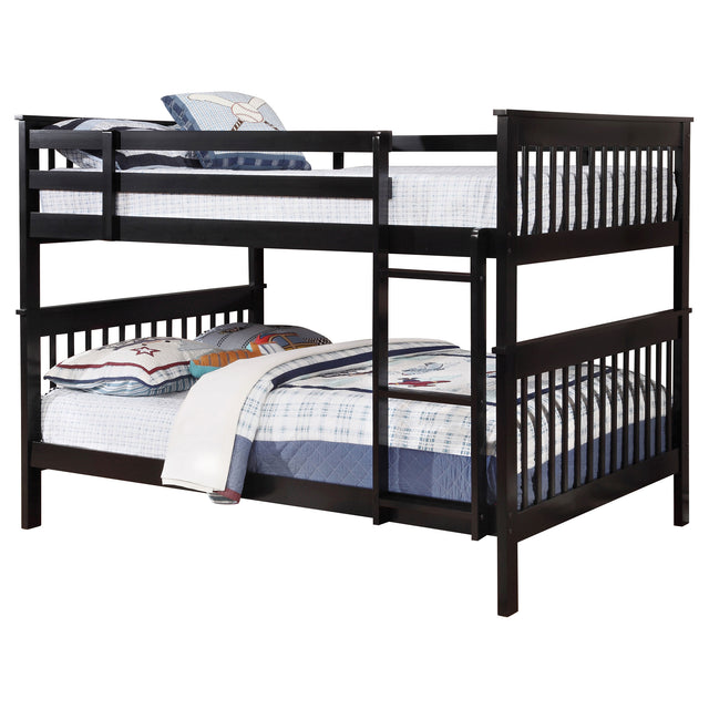 Furniture City Houma - Coaster - Chapman Wood Full Over Full Bunk Bed Black - 460359
