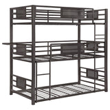 Furniture City Houma - Coaster - Rogen Metal Twin Triple Bunk Bed Dark Bronze - 460394T