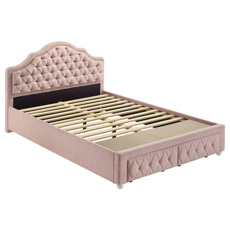 Furniture City Houma - Coaster - Ashleigh 44-inch Upholstered Full Storage Platform Bed Pink - 460540F