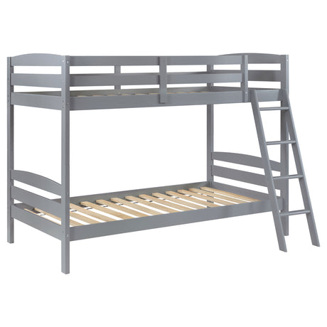 Furniture City Houma - Coaster - Rhea Wood Twin Over Twin Bunk Bed Grey - 460563T