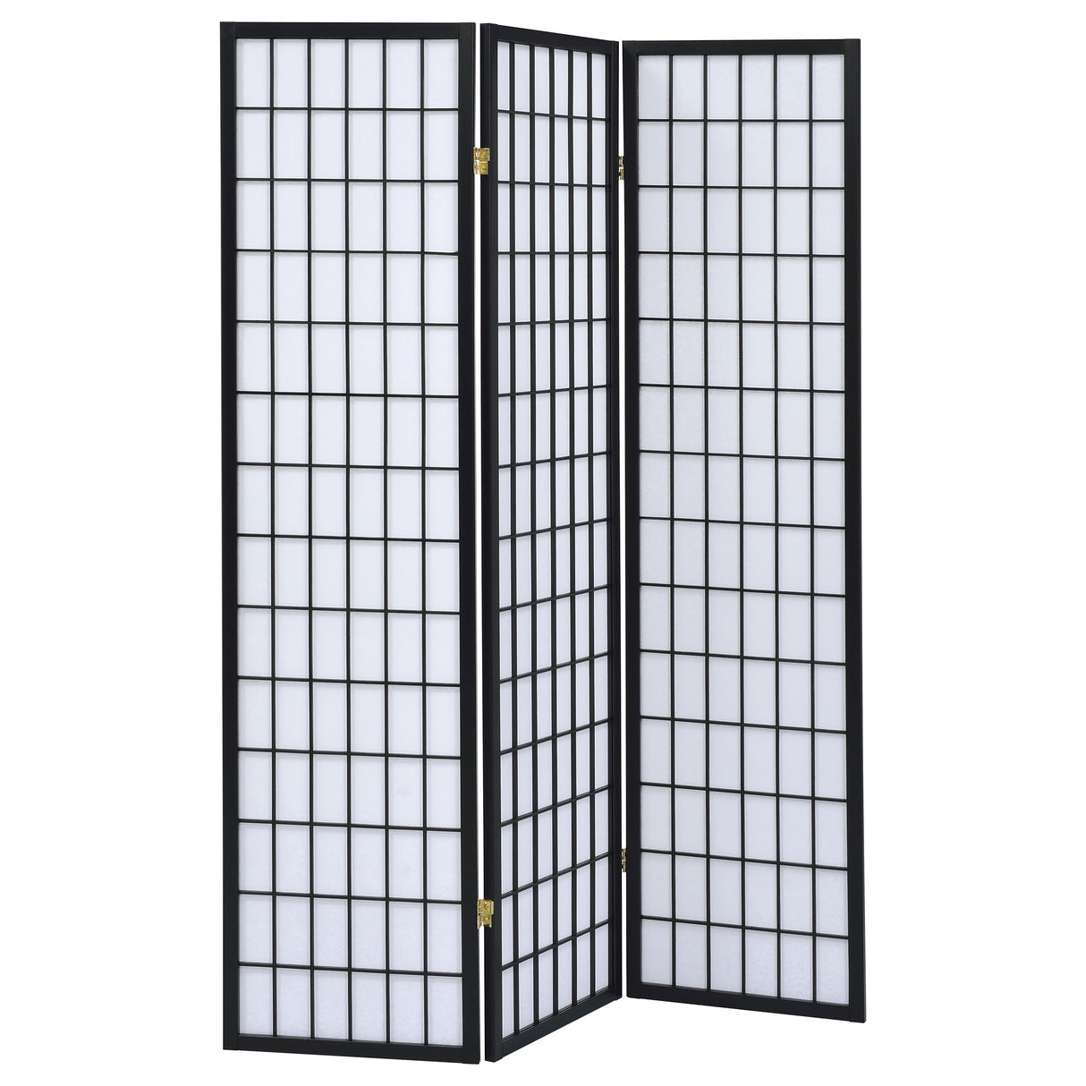 Furniture City Houma - Coaster - Carrie 3-Panel Room Divider Folding Shoji Screen Black - 4622
