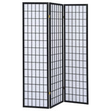 Furniture City Houma - Coaster - Carrie 3-Panel Room Divider Folding Shoji Screen Black - 4622