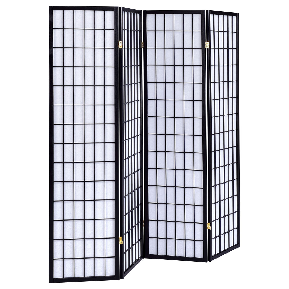Furniture City Houma - Coaster - Roberto 4-Panel Room Divider Folding Shoji Screen Black - 4624