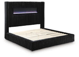 Tayleena - Upholstered Bed With Fireplace And Wireless Audio