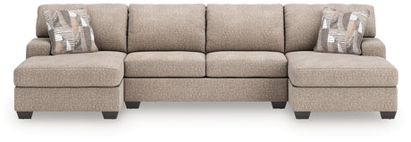 Furniture City Houma - Ashley Furniture - Newellen 3-Piece Sectional with Double Chaise - RAF 3-Piece Sectional with Double Chaise / Hemp - 48404S3