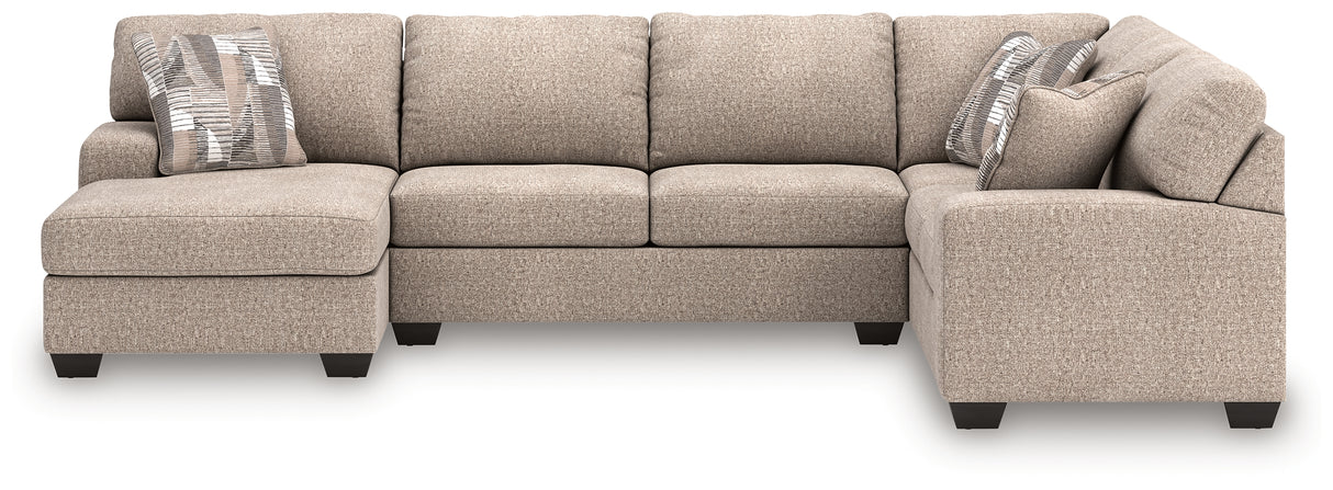 Furniture City Houma - Ashley Furniture - Newellen Sectional - RAF 3-Piece Sectional with Chaise / Hemp - 48404S5