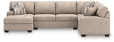 Furniture City Houma - Ashley Furniture - Newellen Sectional - RAF 3-Piece Sectional with Chaise / Hemp - 48404S5