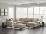 Furniture City Houma - Ashley Furniture - Newellen 3-Piece Sectional with Chaise - RAF 3-Piece Sectional with Chaise / Hemp - 48404S1