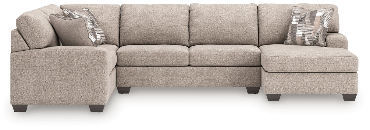 Furniture City Houma - Ashley Furniture - Newellen Sectional - LAF 3-Piece Sectional with Chaise / Hemp - 48404S6