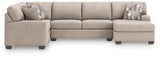 Furniture City Houma - Ashley Furniture - Newellen Sectional - LAF 3-Piece Sectional with Chaise / Hemp - 48404S6
