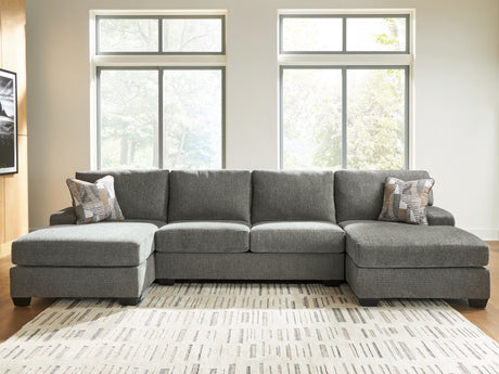 Furniture City Houma - Ashley Furniture - Revenna 3-Piece Sectional with Double Chaise - RAF 3-Piece Sectional with Double Chaise / Greystone - PC48405S3